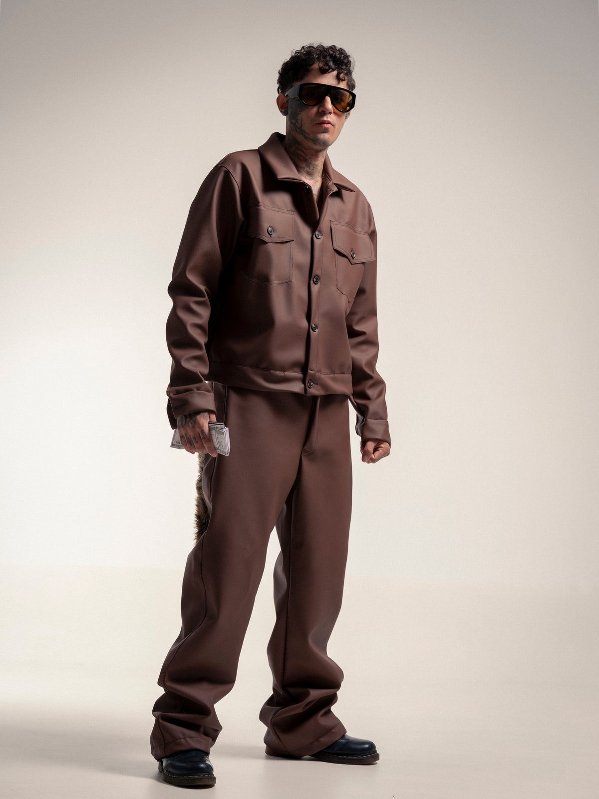 BROWN LEATHER SET